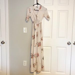 ASOS cream flowery maxi maternity dress